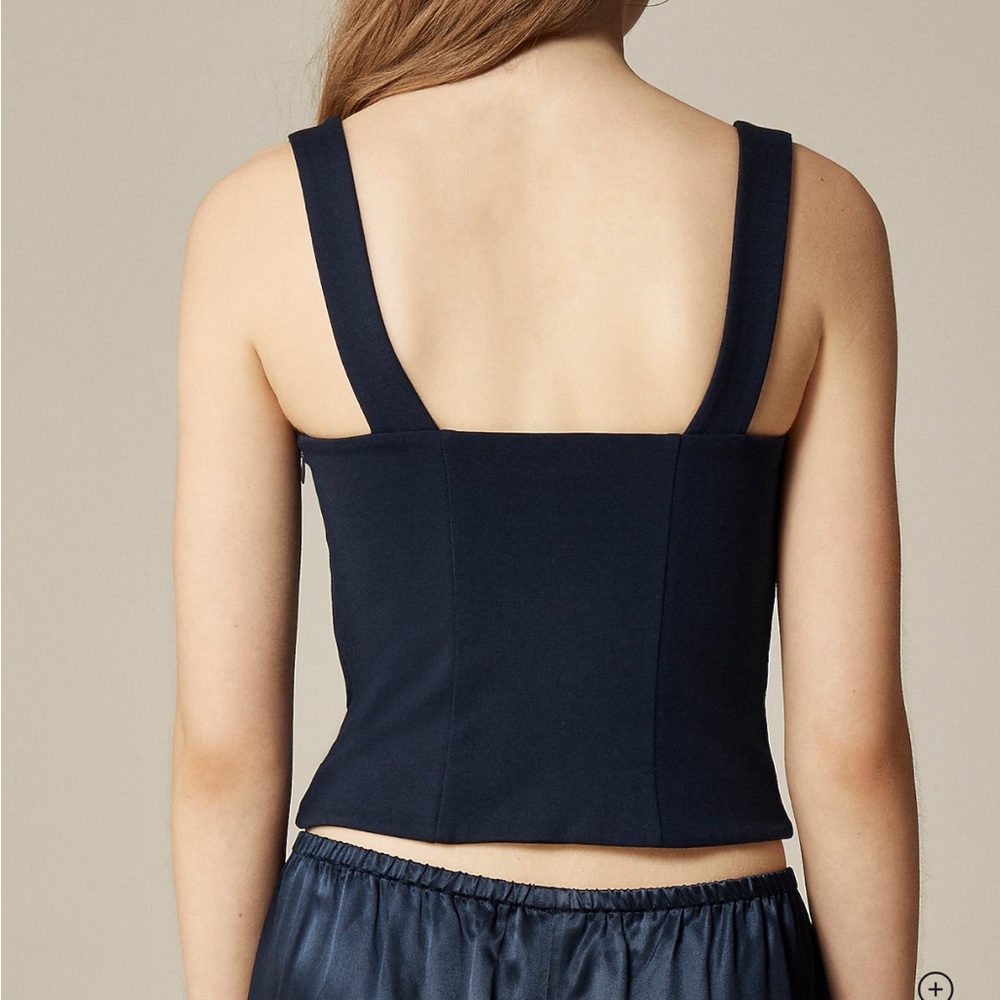 J. Crew Navy Corset top in stretch ponte - Picture 2 of 9